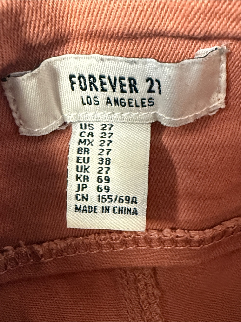 Forever 21 Button Front Mini Skirt Pink Denim Stretch Women's 27 - Picture 4 of 4
